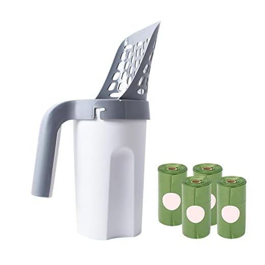 areia portátil grancapacida, colher areia removível para gatos, suporte colher areia para gatos com sacos, caixa areia para gatos com sistema colher peneira (4 rolos sacos lixo incluídos