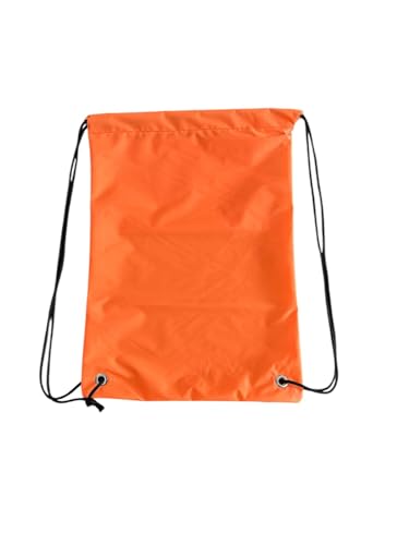 Mochila Saco em Nylon Emborrachado Impermeável, com Bolso Interno (Laranja)