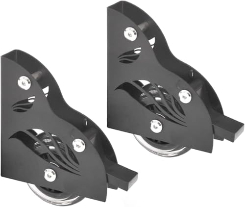 DIYHD 8FT Home Office Sliding Library Ladder Hardware, Rustic Black Barn Style Rolling Stepladder Track Kit,Bottom Wheel with Brake,MAX Load 300lbs,(No Ladder)