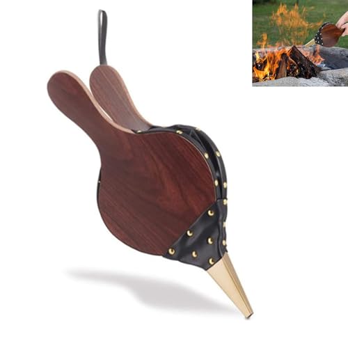 UQMIQURA Soufflet pour cheminée et barbecue, boucle de suspension, petit souffleur à main, pour barbecue, barbecue, cuisine, extérieur, 30,5 x 12,5 cm