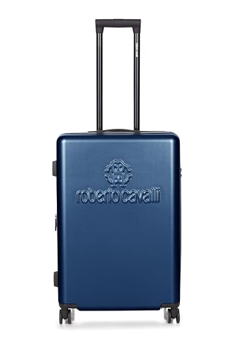 ROBERTO CAVALLI LOGO Luxury 3 Piece Luggage Set, Expandable Hard Shell Suitcases with 8 Spinner Wheels, Combination Lock Large Suitcase Set for Men and Women -Navy Blue2