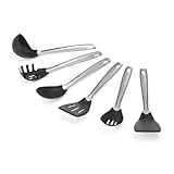 Amco 6-Piece Nylon Utensil Set - Heat-Resistant with Stainless Steel Handles -...