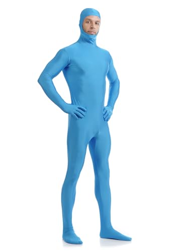 Image of ATHX Men's and Women's Spandex Open Face Bodysuit Costume Adult Stretchy Halloween Cosplay Body Suit Zentai Suit Outfits