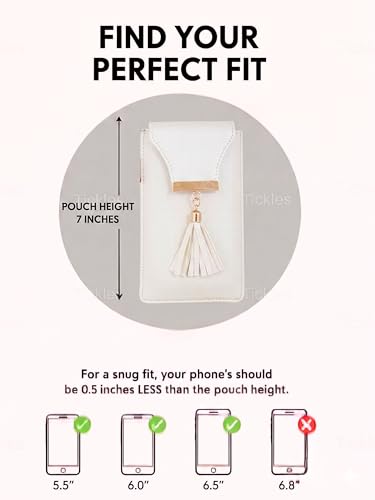 Image of Tickles Fancy Mobile Cloth Pouch with Saree Waist Clip for Women Size: 7 inches and Below (White)