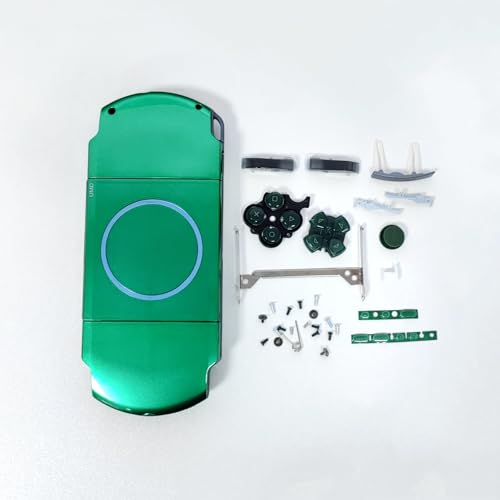 Image of Hzxkqmil Replacement Housing Shell Full Kit Faceplate Case Cover Repair Parts for Sony PSP 3000 PSP3000 Console (Green)