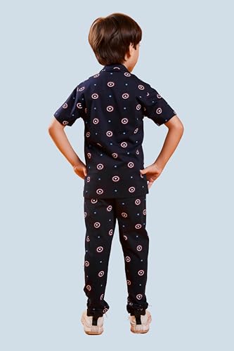 Image of 3BROS Unisex Pure Cotton Short Sleeve Kids Night Dress for Boys & Girls Nightwear /Sleepsuit /Sleepwear /Loungewear Night Suit for Boys and Girls Top and Pyjama Combo Set