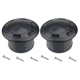 Bulevisiter Juego de 2 salidas de aire acondicionado redondas para coche, compatible con RV, autobús, caravana, yate, 2 unidades, flujo de aire ajustable, material ABS + polipropileno, compatible con