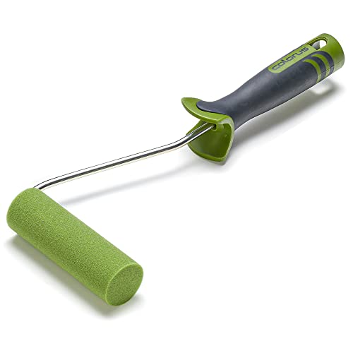 Colorus Lackier-Set – 10x Schaumstoff-Lackierwalze 11 cm superfein Plus gerade – inkl. Farbrollerbügel – für Türen, Möbel, Kreidefarbe & Glatte Flächen