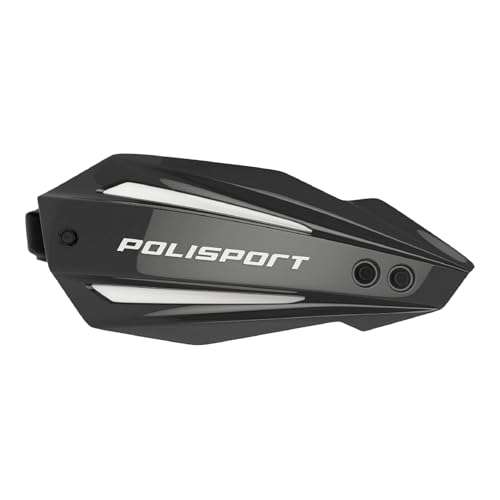 POLISPORT 8308600001 Paramanos BULLIT FWA 2 puntos de fijación con barra de plástico MX-Style fabricado con kit de montaje incluido compatible con todos los modelos de motocross/enduro en color negro