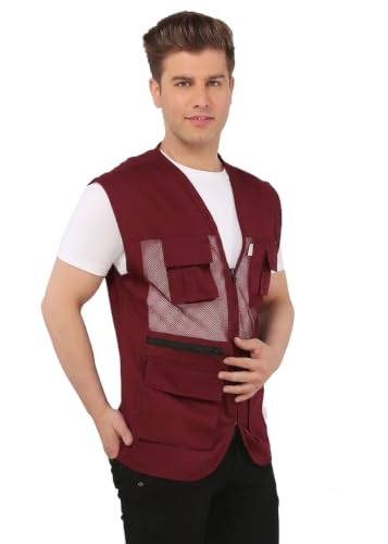 Image of ASHDAN Photographer Durable Vest. Sleeveless Regular Size Outdoor Expedition Jacket. Netted Ventilation