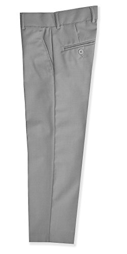 Johnnie Lene Boys Flat Front Slim Fit Dress Pants #Jl36 (12, Silver) #TOP1