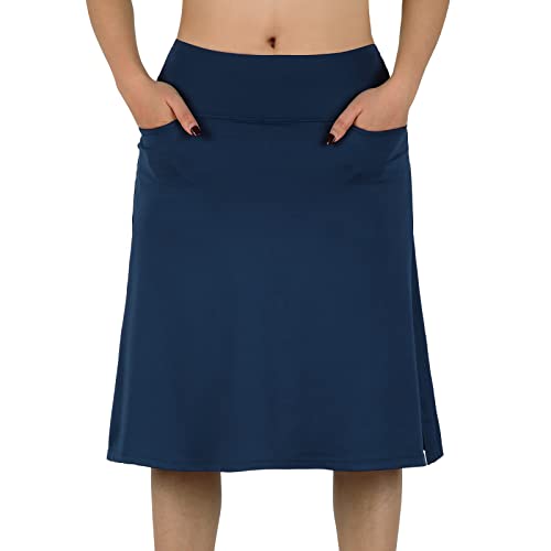 Knee Length Skorts Skirts for Women with Pockets Midi Skirt with Built-in Shorts Golf Tennis Skirt for Casual3