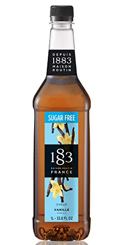 1883 Sugar Free Vanilla Syrup – Sugar Free Vanilla Coffee Syrup, Zero Calorie...