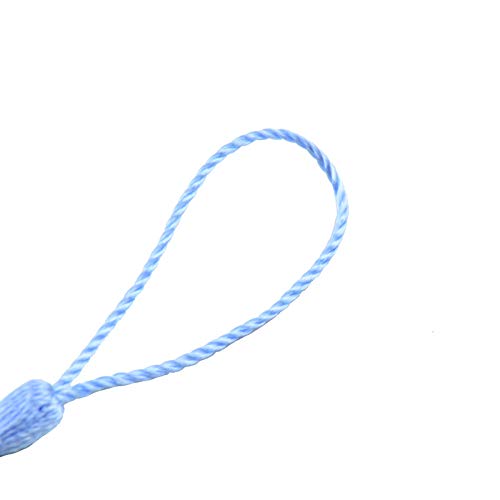 Image of 100pcs 13cm /5 Inch Silky Floss Bookmark Tassels with 2-Inch Cord Loop and Small Chinese Knot for Jewelry Making, Souvenir, Bookmarks, DIY Craft Accessory (Sky Blue)