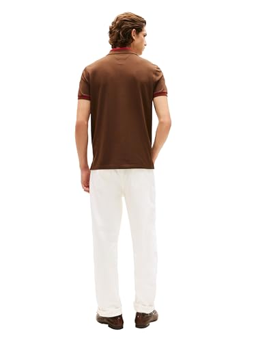 Image of Tommy Hilfiger Men's Short Sleeve Casual Polo Shirts in Regular Fit with Stretch and Contrast Collar Designs