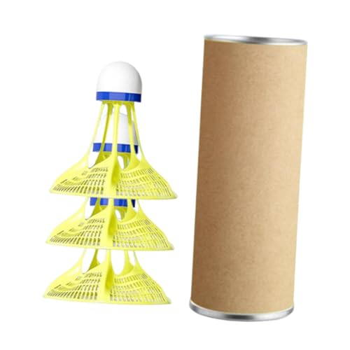 Vaveren Windproof Badminton Balls Set 2.5x2.5inch Portable Wear Resistant for Entertainment or Exercise Foam Head Accessories, Yellow 3Pcs