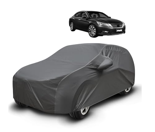 Image of Auto Hub Waterproof Car Cover Compatible with Accord Old (Model : 2003-2016) with Mirror Pockets, Soft Cotton Lining, Accord Car Cover Waterproof, Grey