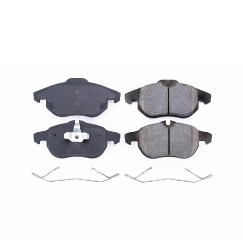 Image of PowerStop Front Brake Pads for Saab 9-3 2003-05 |9-3 2008-11 |9-3X 2010-11 - Z17 Ceramic Brake Pads with Installation Hardware, 17-972