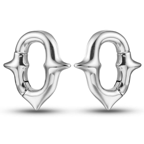 Casvort 2PCS Hypoallergenic Silver Casual Ear Weights 316 Stainless Steel Ear Hangers Timeless Tunnels for Stretched Lobe in 2g Fashion Piercing Body Jewelry