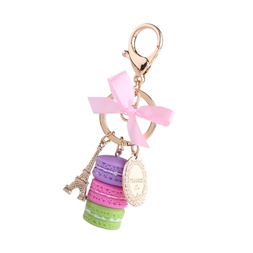Macaron Cake Keychain, Cute Pastry Alloy Charm for Women Girls, Sweet Dessert Bag Purse Accessories3