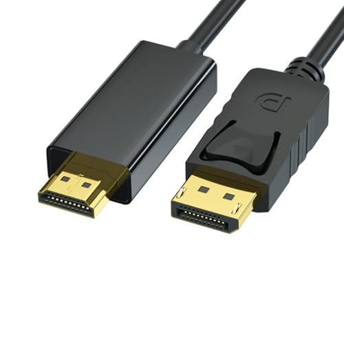 Hexchuang 4K DisplayPort to HDMI Cable Uni-Directional Display Port to HDMI Compatible with HDTV/Monitor/Projector Conversion Cord (1.8M)