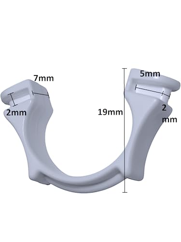 Raum² 100 Gardinenstopper Universal für Gardinenschienen, Gardinen Klemme, Stopper, für eckige und runde Ausstanzung 10mm, Gardinenleiste, Feststeller (100 Stück)