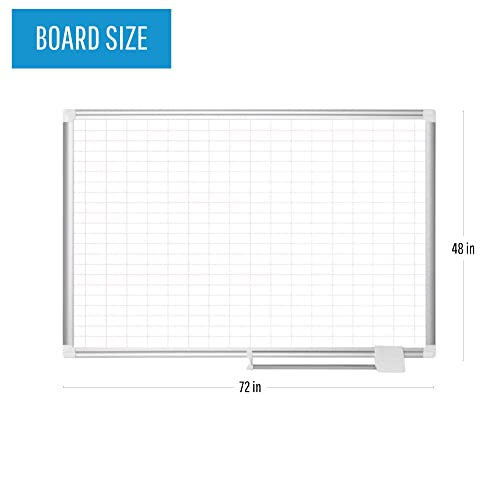 Mastervision Magnetic Porcelain Dry Erase 1 X 2' Grid Planner, 4 X 6', Aluminum Frame (Cr1230830) #TOP1