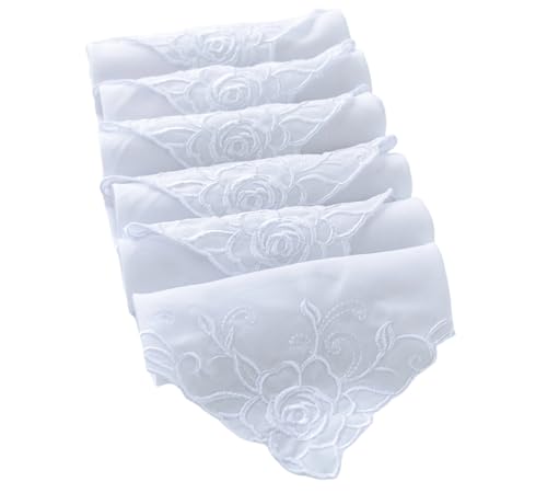 Image of Lace Cotton White Handkerchiefs Perfect Wedding Bulk