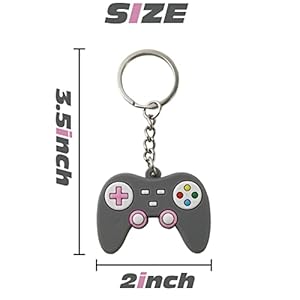 NSBELL-24PCS-Video-Game-Controller-Keychains-in-6-Colors-Video-Game-Party-Controller-Handle-Key-Ring-Game-Controller-Keychain-for-Video-Game-Party-Favors-Birthday-Baby-Shower
