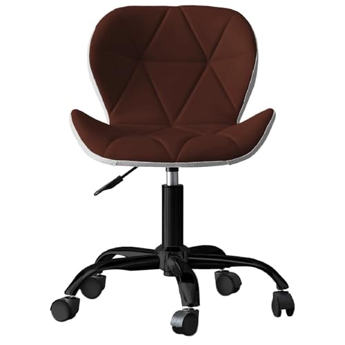 Image of Amazon Brand - Umi Home Swivel Height-Adjustable Faux Leather Office Computer Study Desk Chair for Salon, Spa in Dark Brown & White Color