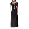 VIISHOW-Womens-Short-Sleeve-Floral-Dress-Loose-Plain-Maxi-Dresses-Casual-Long-Dresses-with-Pockets VIISHOW Women's Short Sleeve Loose Plain Maxi Dresses Casual Long Dresses with Pockets(Black, Large)