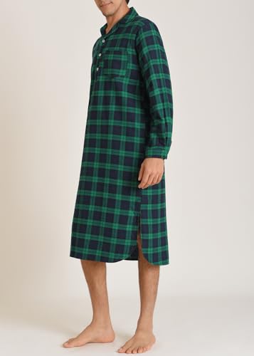 Latuza Men's Cotton Flannel Nightshirts Long Sleeve Night Gown2