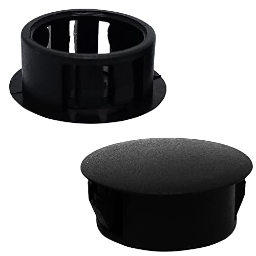 Image of 20mm Black Hole Plugs Plastic Flush Type Hole Plugs Snap in Locking Hole Tube,Tube Fastener Cover,Round Snap in Type Locking Furniture Hole Plugs,Panel Theft-Proof Door Plug(50pcs)