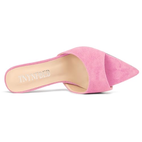 Image of TNYNFBEB Womens Stiletto High Heel Pointed Open Toe Sandals Mules Shoes Slingback Slip-on Prom Party Dress Summer 3.9 Inches Heels