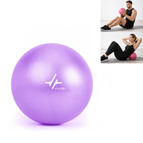 Image of PulseITOrbit Yoga Ball 25cm for Exercise, Balance & Core Strength | Anti-Burst Mini Pilates Ball for Home Workout, Yoga, Stability Training & Physical Therapy | Inflatable Soft Gym Ball (Purple)