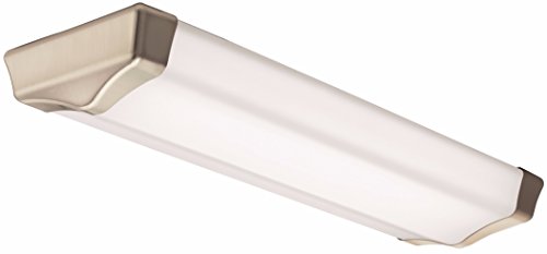 Lithonia Lighting FMLBDRL 24IN 40K 80CRI BN LED Linear Flush Mount Light, 4000k, 25 watts, 2200 Lumens, 2 feet, Brushed Nickel