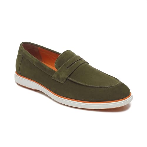 Image of HAYES LONDON Italian Suede Leather Loafers for Men | Casual Slip-On Shoes | Breathable & Lightweight Summer Wear | Comfortable Walking Shoes