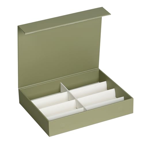 Image of AUTOARK Leather 8 Slot Sunglasses Organizer,Eyeglasses Holder for Men Women,Multiple Glasses Display Case,Light Green,MKAW053
