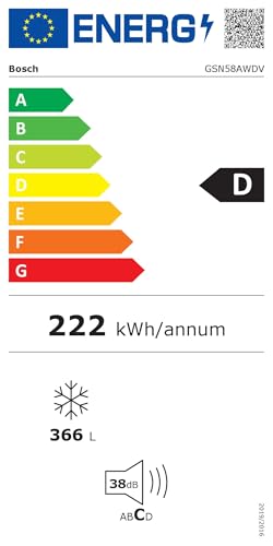 Foto von Bosch GSN58AWDV Serie 6 XXL-Gefrierschrank, 191 x 70 cm extra breit, 365 L, NoFrost nie wieder abtauen, LED-Beleuchtung gleichmäßige Ausleuchtung, BigBox Platz für großes Gefriergut, Weiß