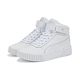 PUMA Carina 2.0 Mid Jr Sneaker, White White Silver, 39 EU