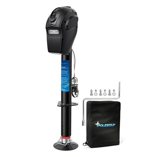 POLESTAR 5000LB Electric Power A- Frame Tongue Jack for Trailer Camper, RV, 12V DC with Hard Wiring