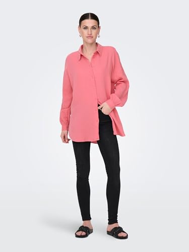 ONLY Damen ONLTHYRA Oversized Shirt NOOS WVN ,Sun Kissed Coral ,S 3