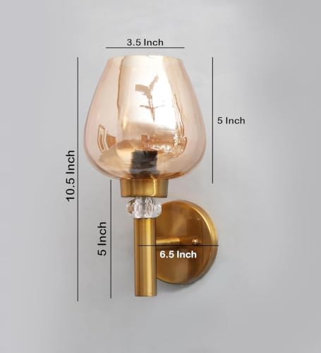 Image of Modern 281 WL Brass Finish Wall Light for Living Room, Modern Wall Lamps for Bedroom, Wall Lights for Home Decoration, Bedside Wall Lamp Scone for resturant /Cafe