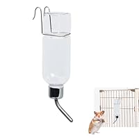 350 ml Trinkbrunnen für kleine Haustiere, Trinkflasche für Kaninchen, Hamster, Meerschweinchen, Nagertränke mit Edelstahl-Kugelventil, Leise, Hängend, Haustier Wasserspender mit Halterung