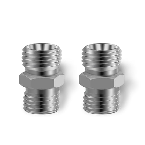 Image of 2pcs M14 to M14 Carbon Stee Fittings Adapters for Mini Excavator Adapting, Reducing Or Enlarging Connect Such Air Pipe, Fuel Pipe, Water Pipe, Etc Full Port Straight Pipe Fitting Connector