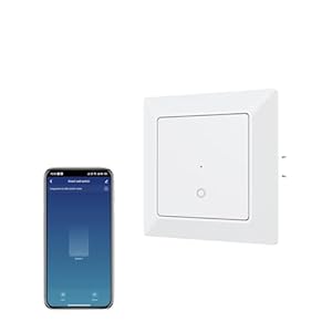 Ucomen 1 Gang Smart Wandschalter, Smart press light Switch, Smart Life App, kompatibel mit Alexa und Google Home, 2, 4 GHz, 1 pack