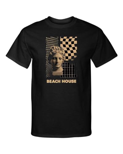 Beach House Vintage Style American Duo Musical Album Inspired Graphic Tee Shirt BlackLarge