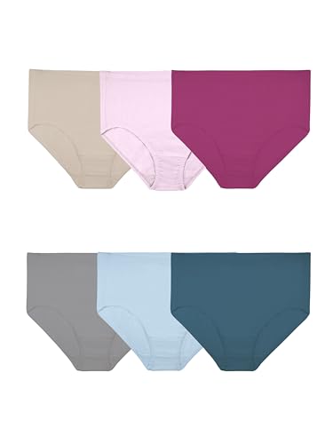 Fruit of the Loom Women's Underwear Breathable Panties (Regular & Plus, Plus Size Brief-Cotton Mesh-6 Pack, 12
