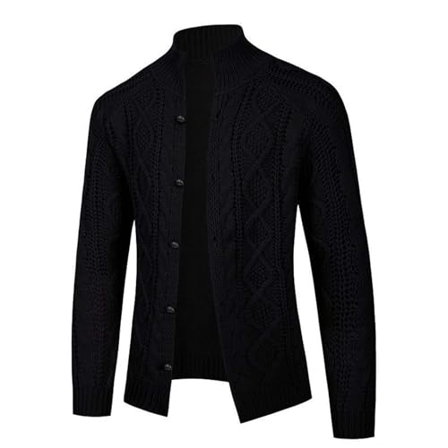 Veste en tricot torsadée homme pull épais chaud couleur unie style business