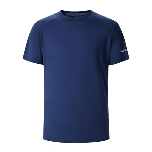 Men's T Shirt Short Sleeve Rash Guard Sun Protection Dry Fit Athletic Running Workout Swim Fishing T Shirts Top for Men